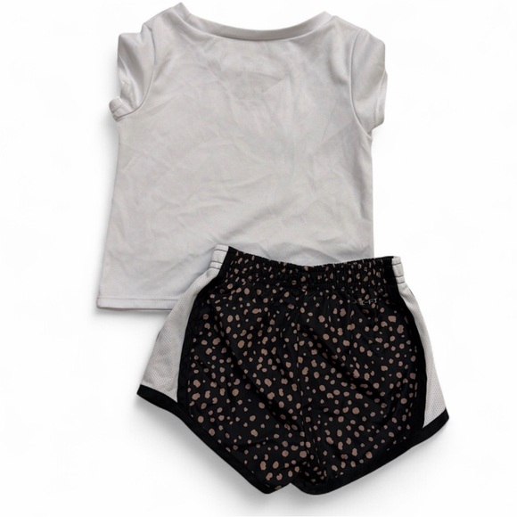 Nike White Tee and Black Polka Dot Shorts - Picture 3 of 7